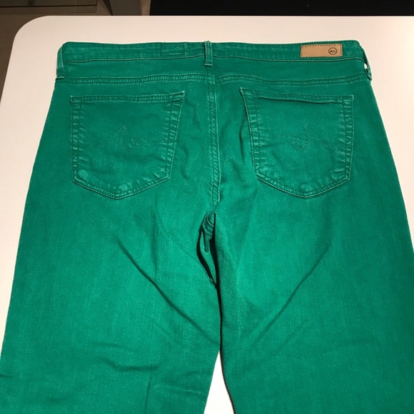 AG Adriano Goldschmied Stevie Slim Straight Ankle Jeans in Kelly Green Size 30R - Picture 9 of 9